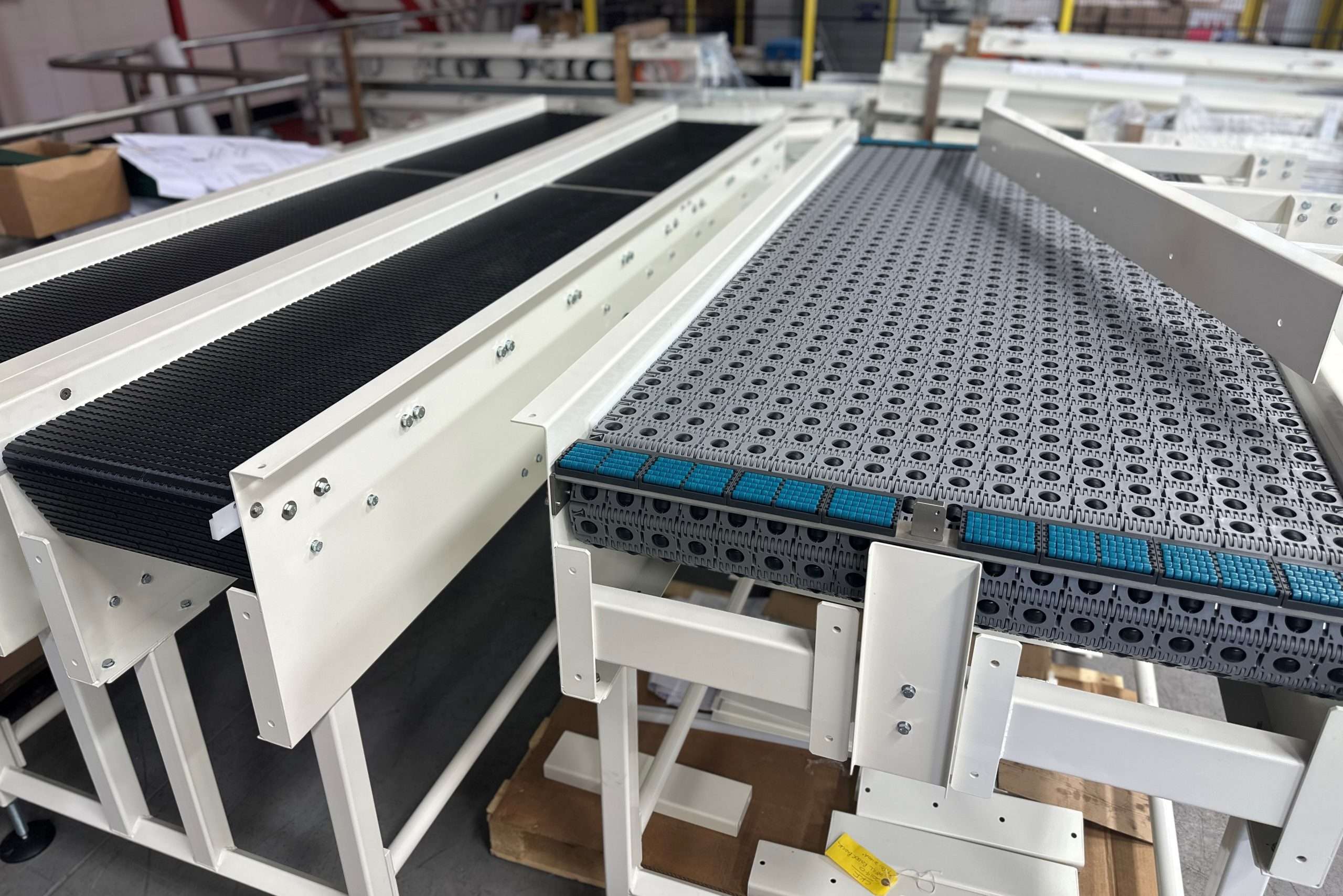 Conveyors in the CKF Systems workshop for UK food customer